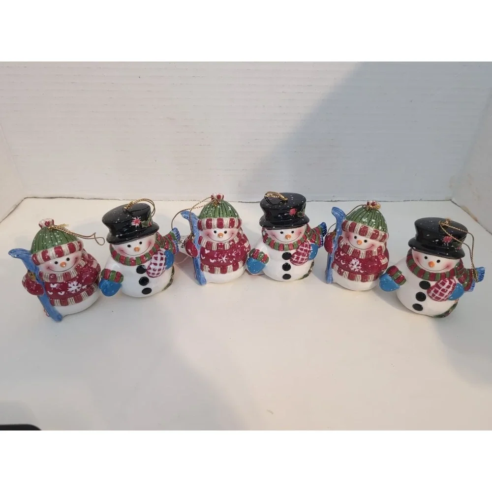 Burton + Burton 6 Ceramic Snowman‎ Ornaments
